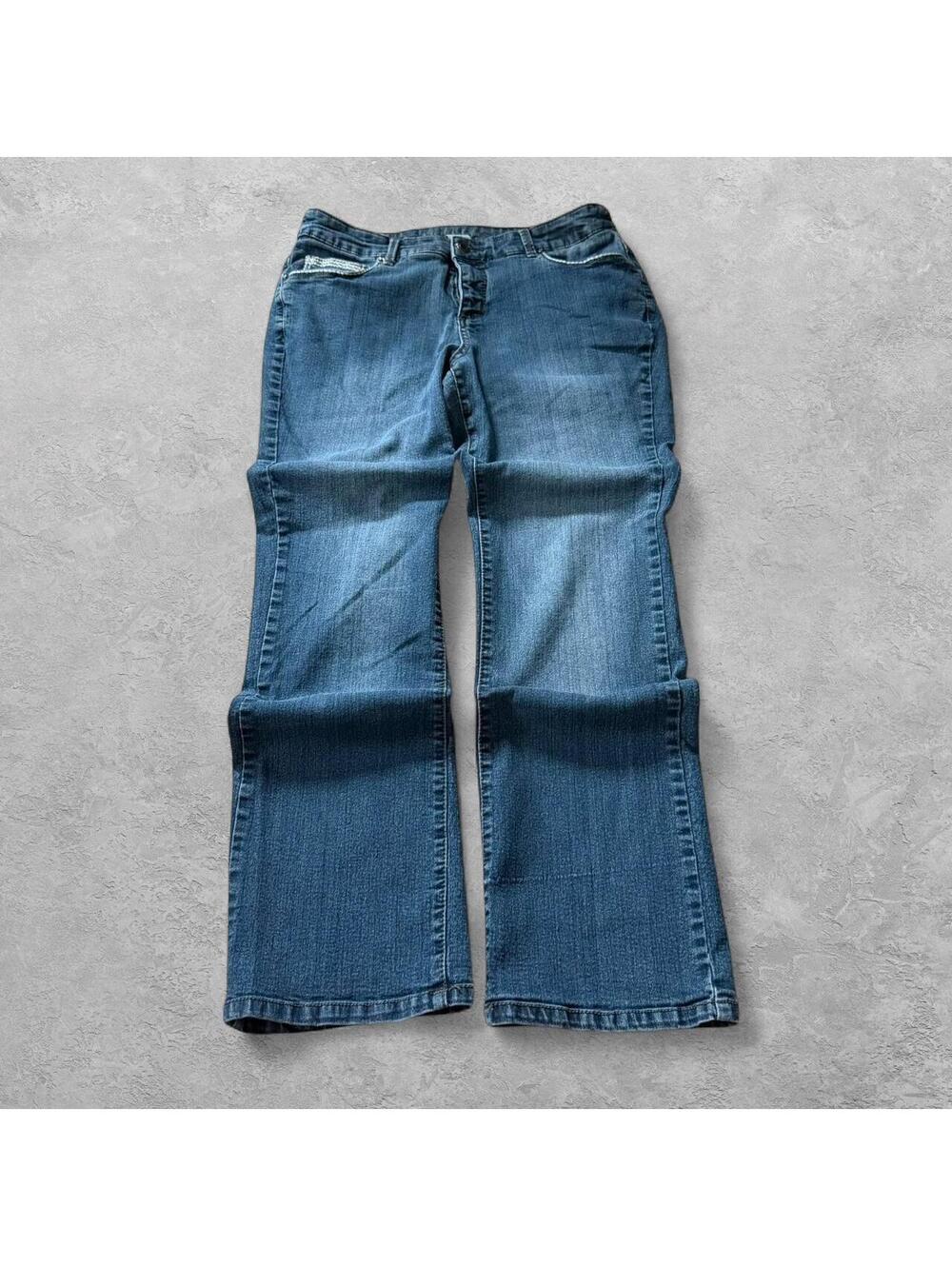 Y2K Faded Glory Embroidered Bootcut Denim Jeans - Sz 16